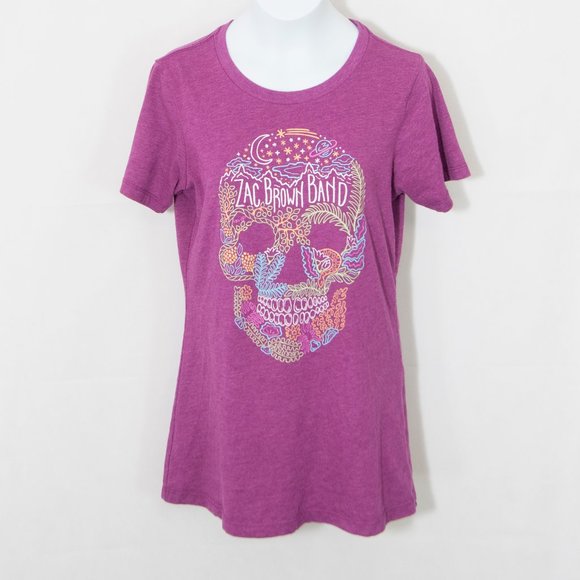 Zac Brown Tops - Zac Brown Band Tee Shirt Sugar Skull Concert 2109X